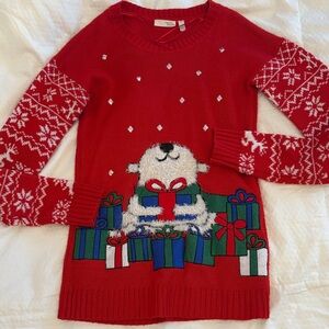 H&M Red Sweater with Polar Bear and Gift Design